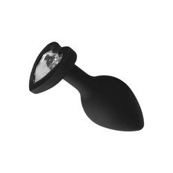 Large Diamond Heart Butt Plug, 8 cm