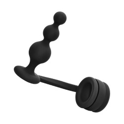 Ramrod - Cockring with Beaded Anal Plug, 11 cm