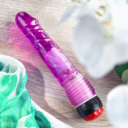 Stufenloser Vibrator mit Aderung, 22 cm