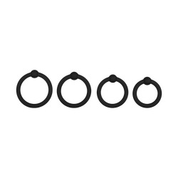 Silikonpenisring-Set, 4 Teile, 2,5 - 5,5 cm