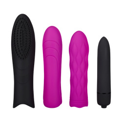 Pleasure Sleeve Trio With Bullet, 4 Teile, 12 cm