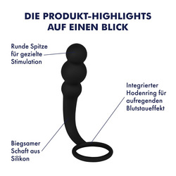 Sinnlicher Analplug mit Hodenring, 14,5 cm