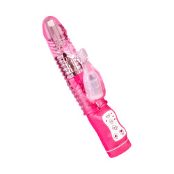 Rabbitvibrator mit Perlen, 21,5 cm