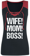 Wife! Mom! Boss!  Top schwarz rot powered by EMP (Top)