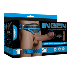 INGEN - Unisex Silicone Hollow Strap On Set XS-M, 25,5 cm