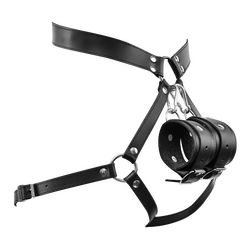 Luxus-Leder-Bondage-Harness mit Fesseln