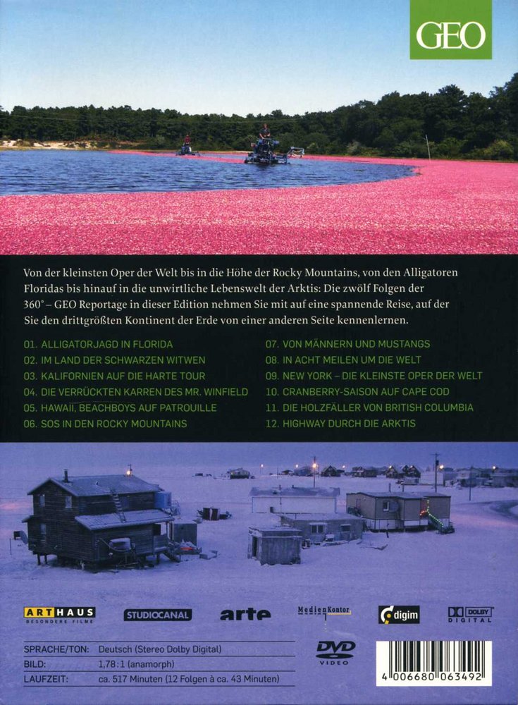 360° Geo Reportage - Eine Reise durch Nordamerika - DVD Back-Cover