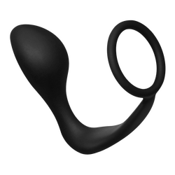 Analplug mit Hodenring, Silikon, 8 cm