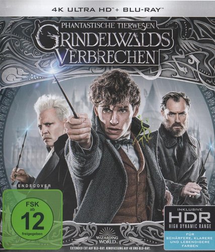 Phantastische Tierwesen 2 - Grindelwalds Verbrechen - Kinofassung (4K UHD), gebraucht, ohne Cover