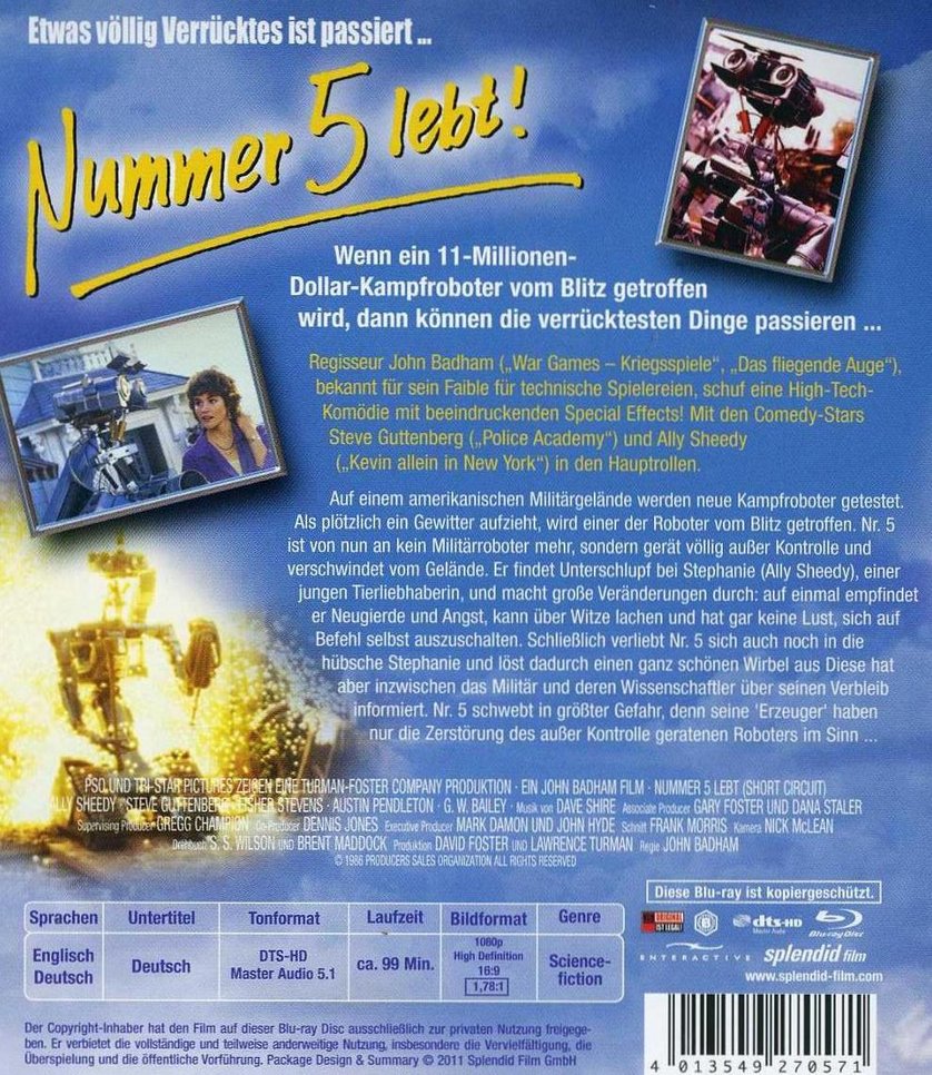 Nummer 5 lebt! DVD oder Bluray leihen VIDEOBUSTER.de Nummer 5 lebt! DVD oder Bluray leihen VIDEOBUSTER.de
