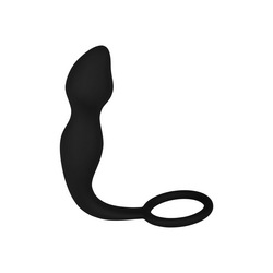 Silikon Analplug mit Hodenring, 19,5 cm