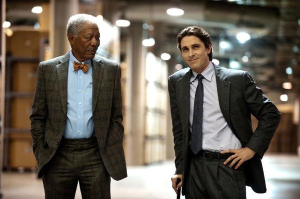 Na? Inzwischen zu alt für die Rolle? Morgan Freeman und Bale in 'The Dark Knight Rises' © Warner Bros.
