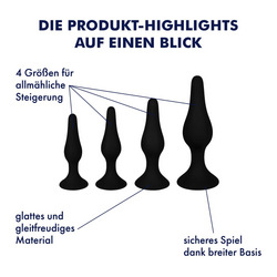 Analplug-Set aus Silikon, 4 Größen