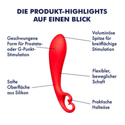 G-Punkt Silikon-Dildo mit Schwungkugeln, 17,5 cm