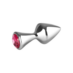 Kleiner Aluminium-Plug mit Kristall, 7 cm