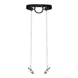 O-Ring Gag with Nipple Clamps