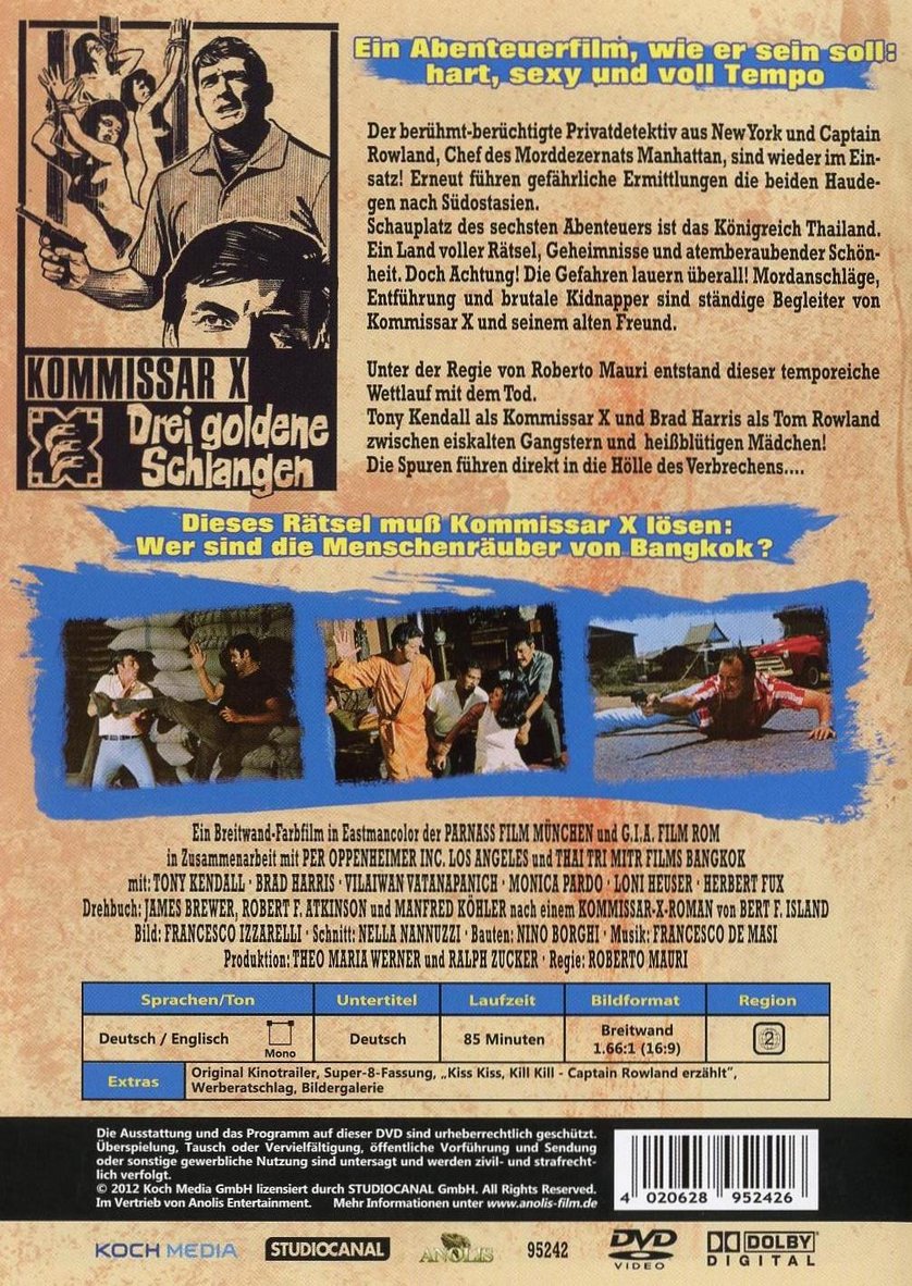 Kommissar X Drei goldene Schlangen DVD oder Bluray leihen