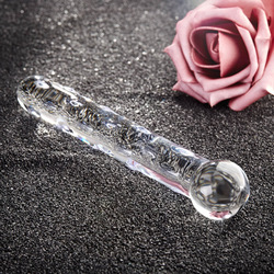 Glasdildo mit Noppen, 20,5 cm