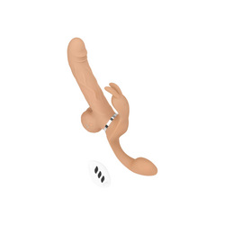 3-in-1 Rabbitvibrator aus Silikon, 32,5 cm