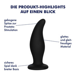 Gebogener Analplug, 12 cm