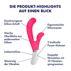 Aufladbarer Design-Rabbit aus Silikon, 20,5 cm