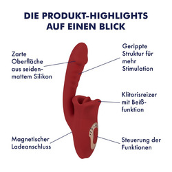 Rabbitvibrator Passion Lips, 23,5 cm