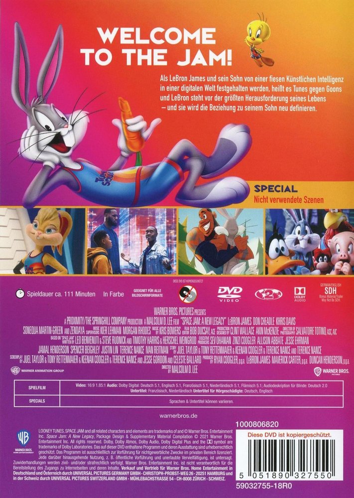 space jam 2 a new legacy dvd back cover