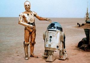 C-3PO und R2-D2 im 'Krieg der Sterne' (1977)