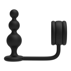 Ramrod - Cockring with Beaded Anal Plug, 11 cm
