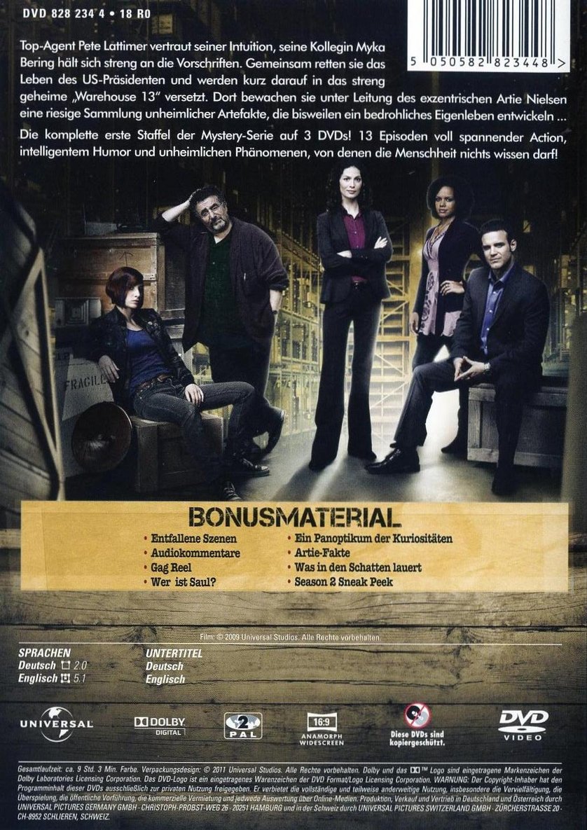 Warehouse 13 Staffel 1 DVD oder Bluray leihen VIDEOBUSTER.de
