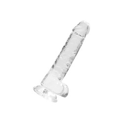Crystal Clear - Dildo with Balls, 19 cm