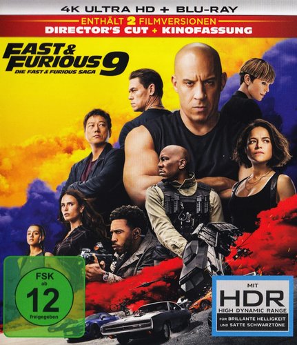 Fast &amp; Furious 9 - Director's Cut + Kinofassung (4K UHD), gebraucht, ohne Cover