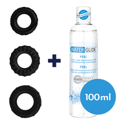 3-er Set Penisringe + 100 ml Gleitmittel