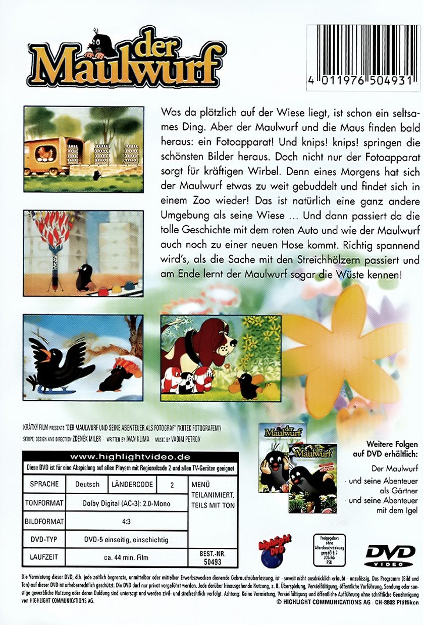 Der Maulwurf und seine Abenteuer als Fotograf DVD oder Bluray leihen