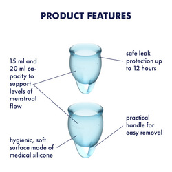 Satisfyer Feel Confident - Menstrual Cup Set, 15 &amp; 20 ml