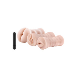 M For Men 3Pack Vibrating Stroker Kit, 12 cm