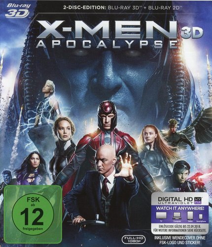 X-Men - Apocalypse (Blu-ray 3D), gebraucht, ohne Cover