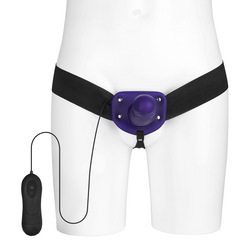 Vibrating Hollow Strap-On, 17 cm