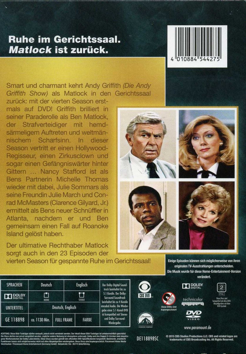 Matlock - Staffel 4: DVD Oder Blu-ray Leihen - VIDEOBUSTER.de