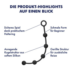 Silikon-Analkette mit Struktur, 25,5 cm