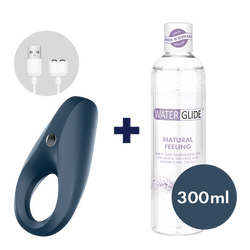Satisfyer Vibro-Ring aus Silikon, inkl. 300 ml Gleitgel Natural