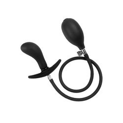 Latex Play - Inflatable Curved Anal Plug with Pump, 8 cm