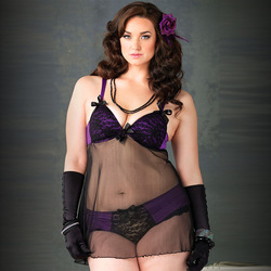 Babydoll mit Spitzen-Panty, 2-teilig