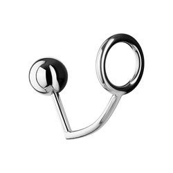 Metall-Penisring mit Analdildo, M, 4,5 cm