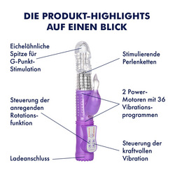 Rotierender Perlen vibrator wieder aufladbar, 23 cm
