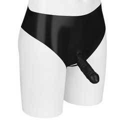 Latex-Slip mit Sleeve und Hodenöffnung