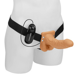 Vibrating Hollow Strap-On with Balls, 21 cm