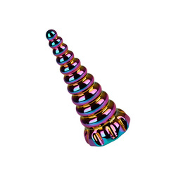 Farbenfroher Analplug aus Glas, 16 cm