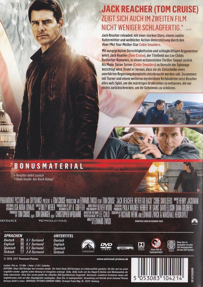 Jack Reacher 2 - Kein Weg zurück: DVD oder Blu-ray leihen - VIDEOBUSTER