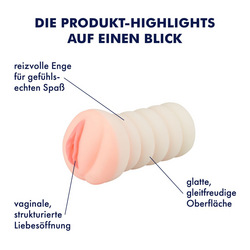 Strukturierter Vagina-Masturbator, 15 cm